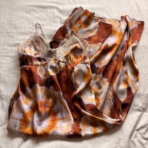 Zara Lace Detail Slip Dress Limited Edition in Brown, size XL